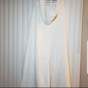 Hooded White Plush  Cloak